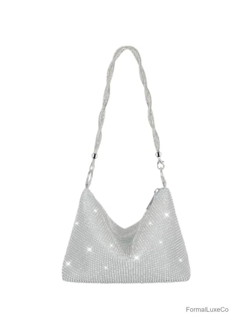 Rhinestone Hobo Shoulder Bag Crossbody Clutch Purse Glitter Bling
